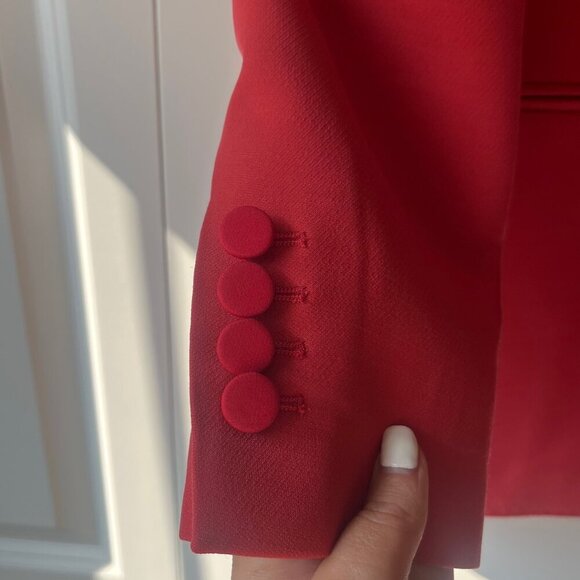 NWT Lafayette 148 New York Single Button Drop Wool & Silk-Blend Blazer, Coral, S - Picture 8 of 12